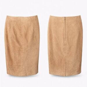 Amanda Smith Tan Suede Pencil Skirt Size 10